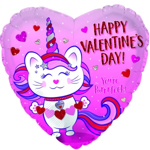 Happy Valentines Day Caticorn Heart